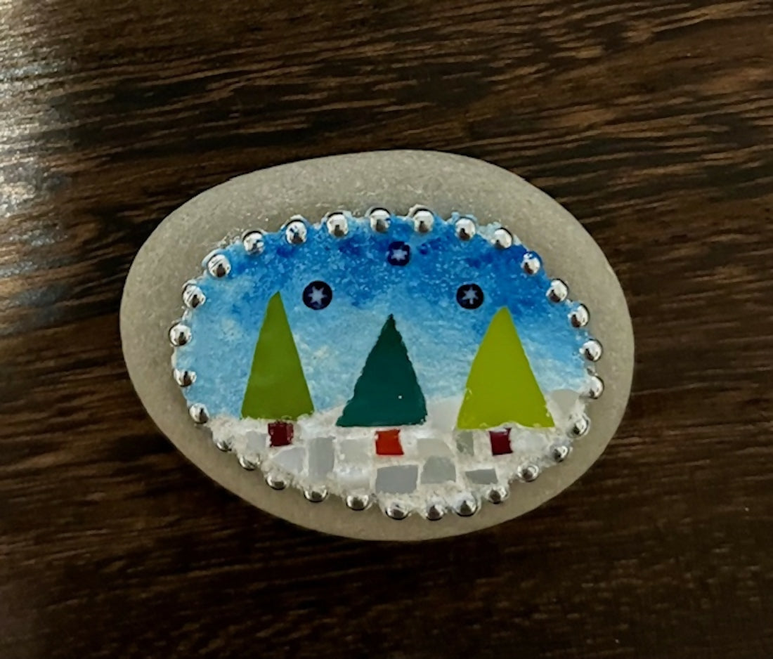 Mini Mosaic: Three Winter Trees