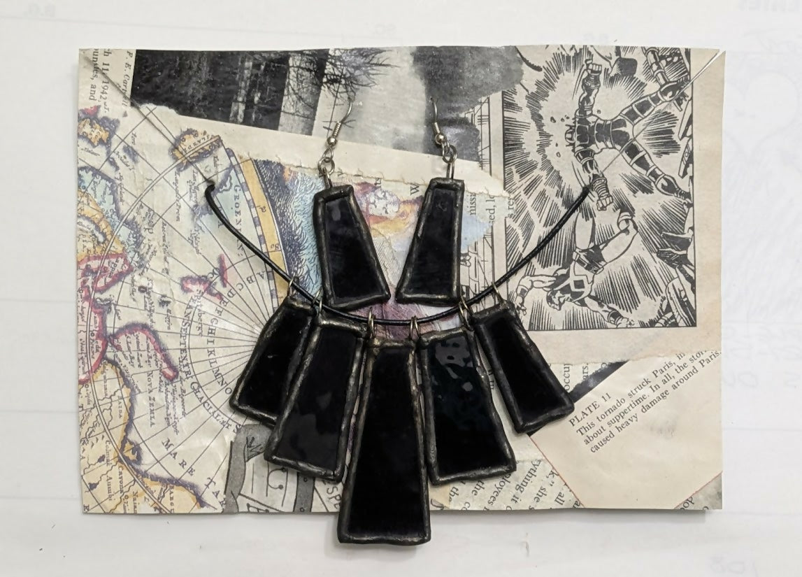 Recycled Glass 5 Segment Glass Necklace