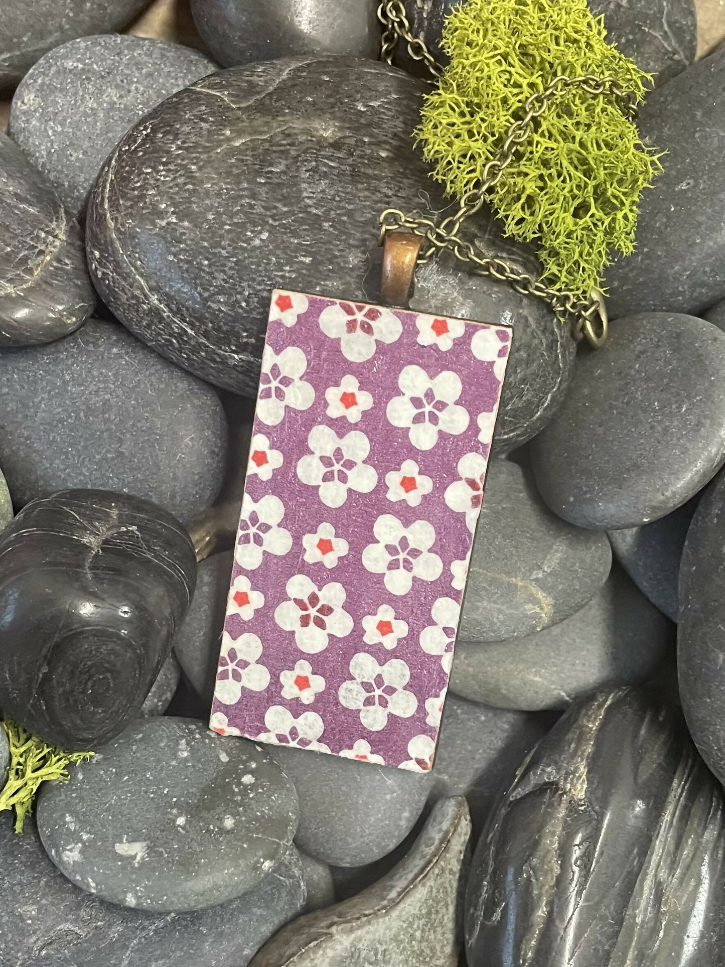 Flowers in a Red Vase Pendant