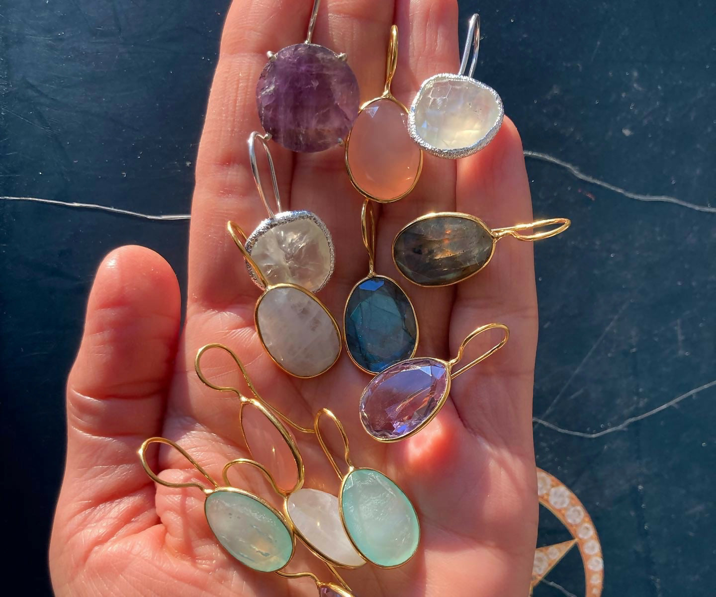 Single Gemstone Drop Earrings