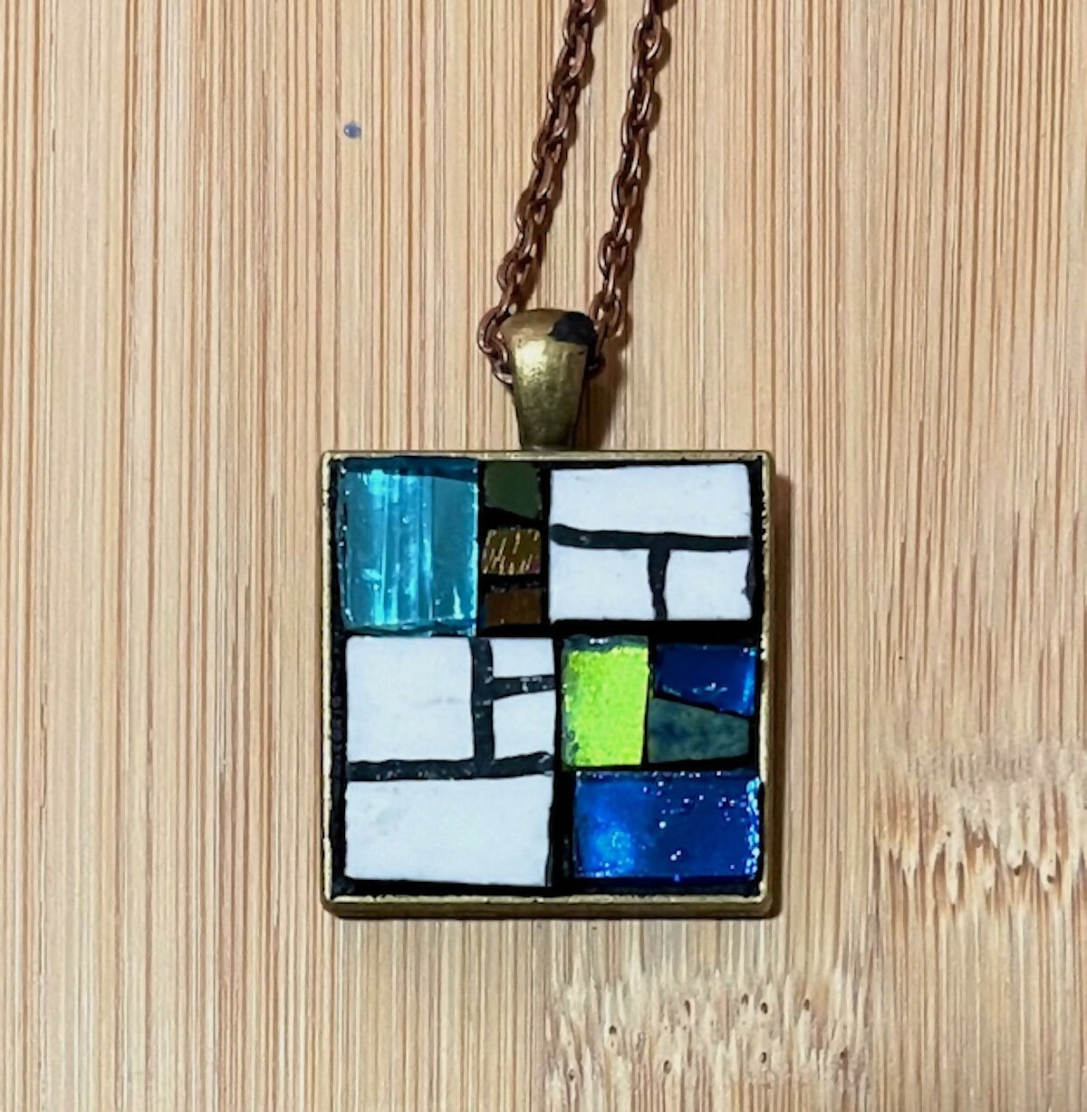 Mosaic Pendant: Geometric Squares