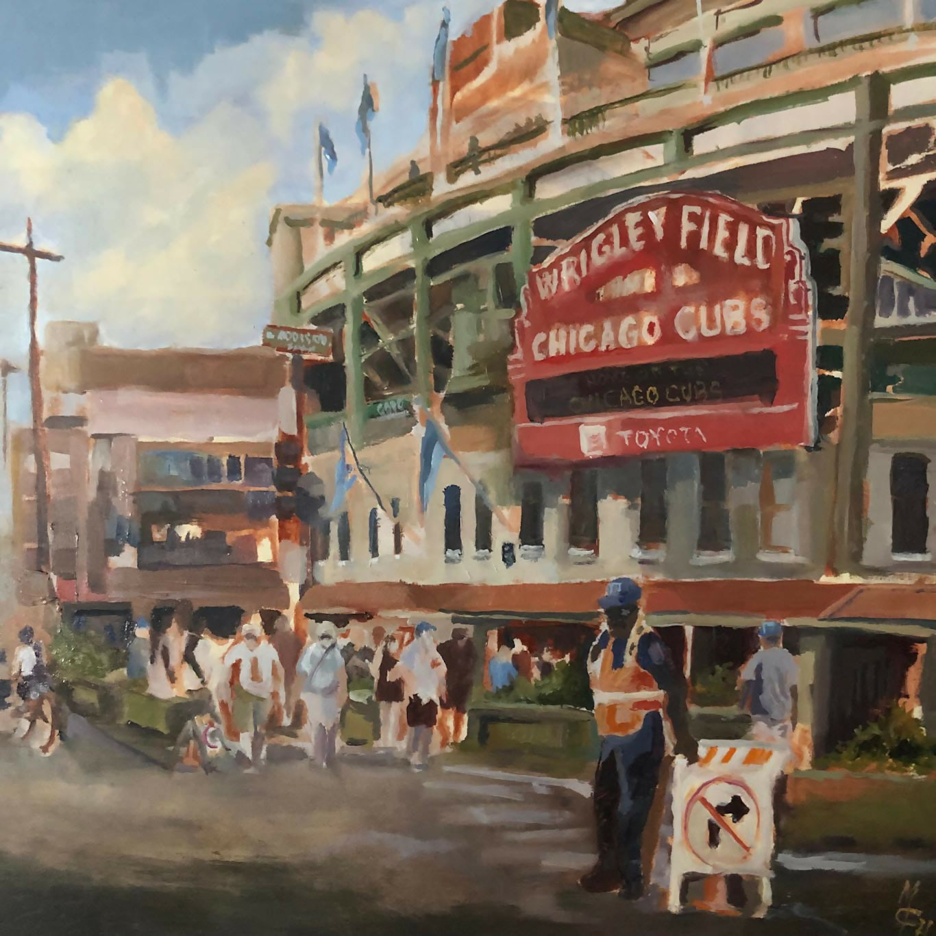 PRINT Large Framed Wrigley Afternoon 16"