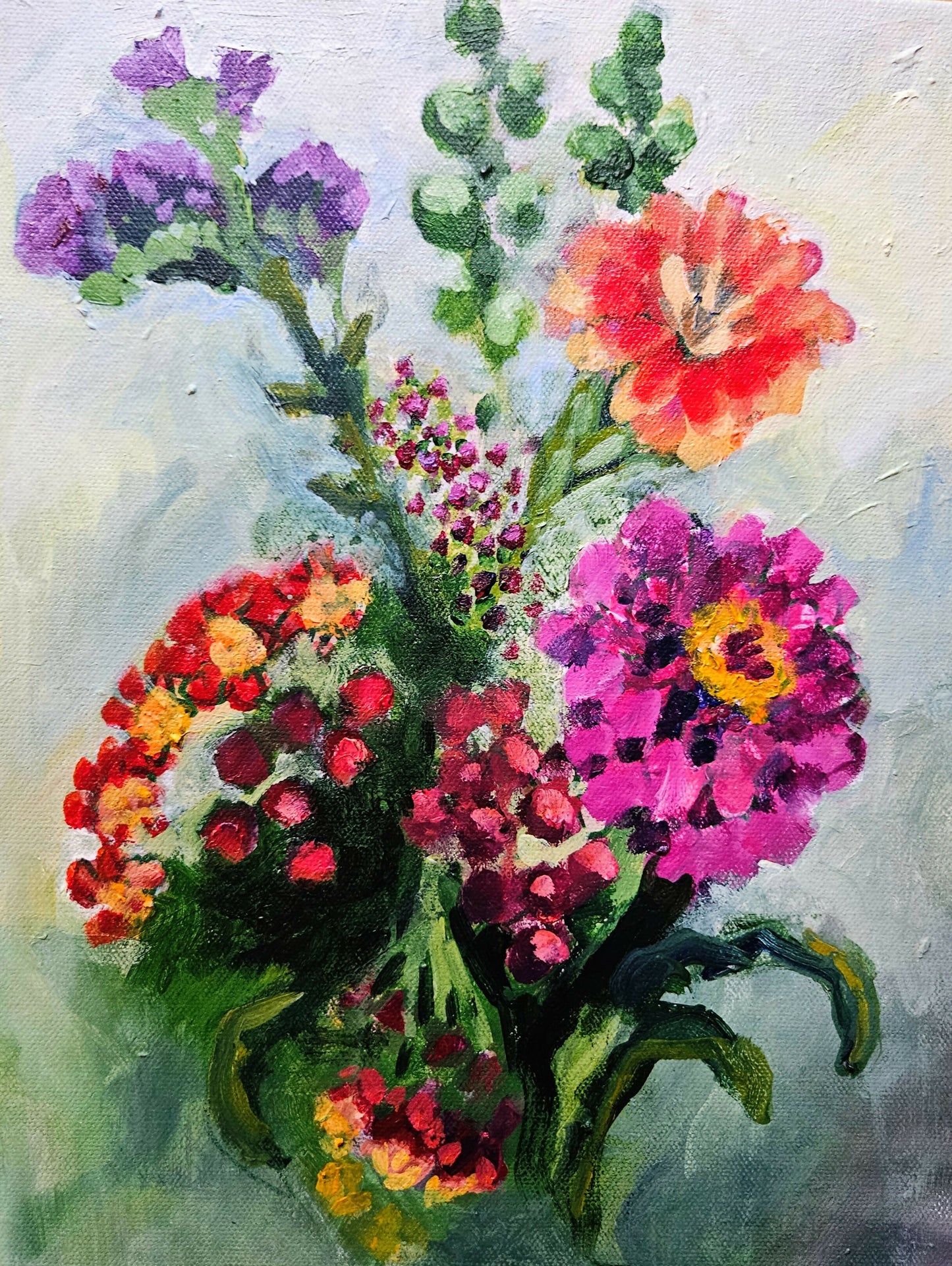 Wildflower Bouquet- Acrylic on Canvas Painting