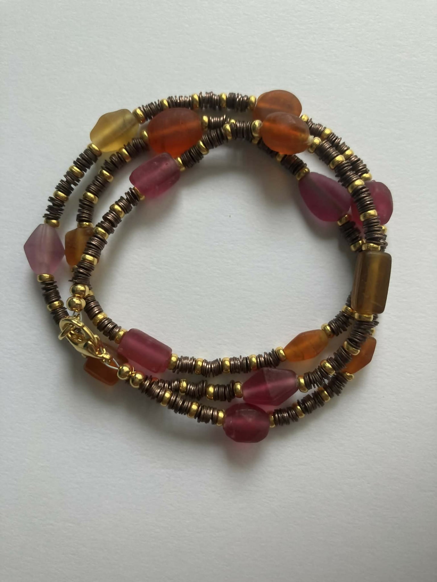 wrap bracelet - pink, orange