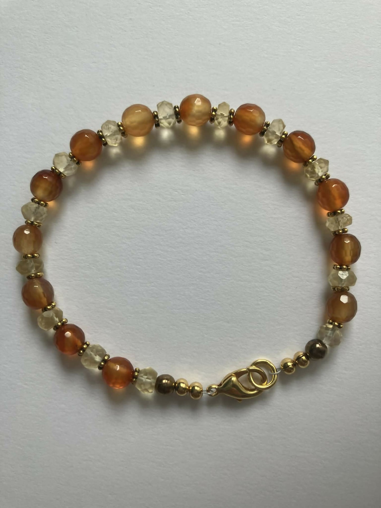 gemstone bracelet - carnelian, citrine