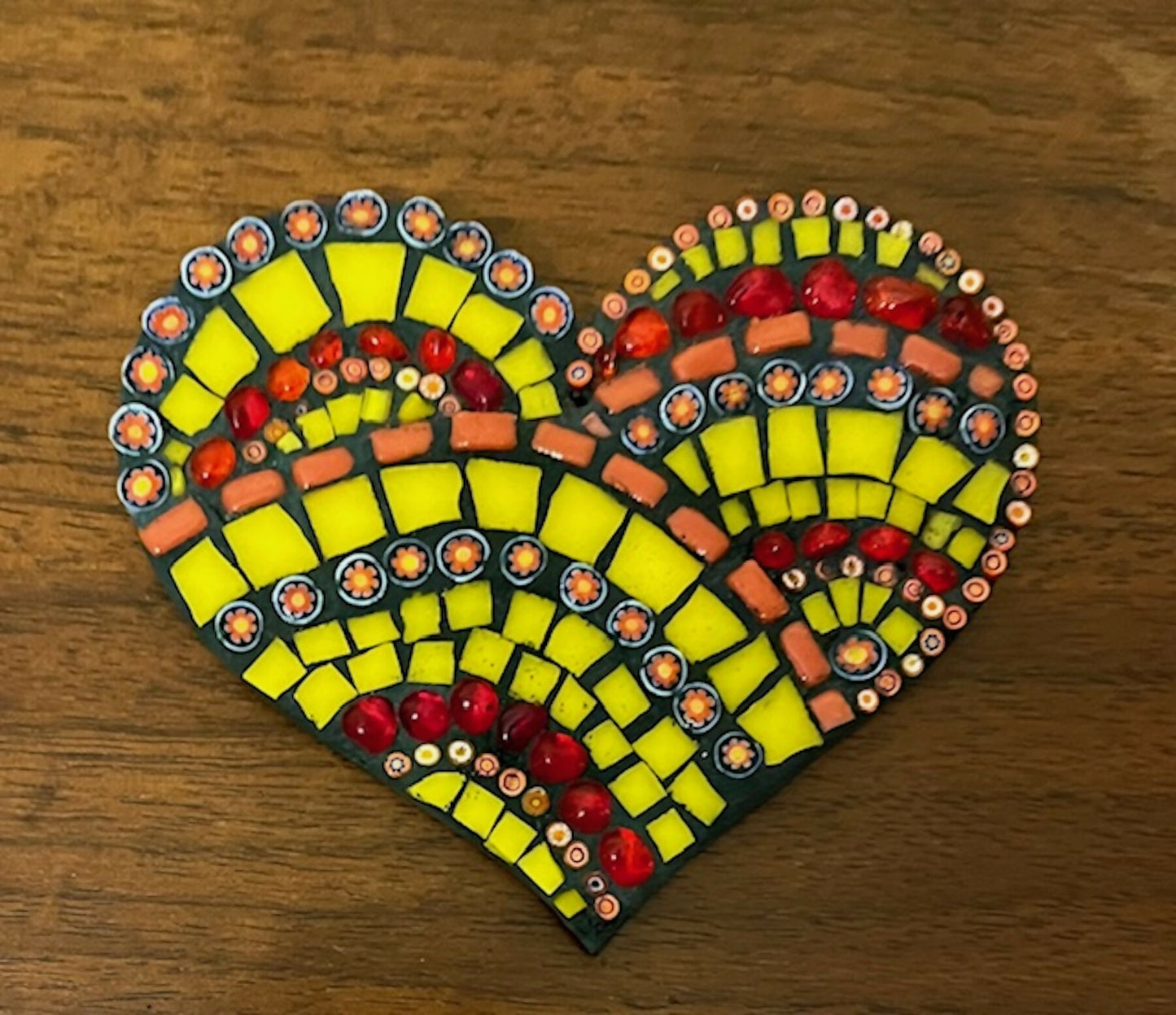 Mosaic Ornament: Yellow Heart
