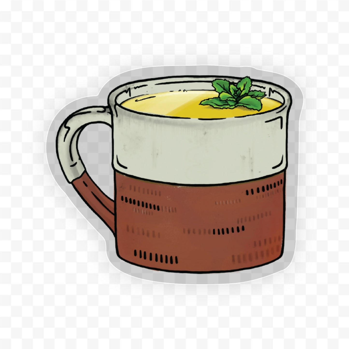 2” Art Sticker, Peppermint Tea