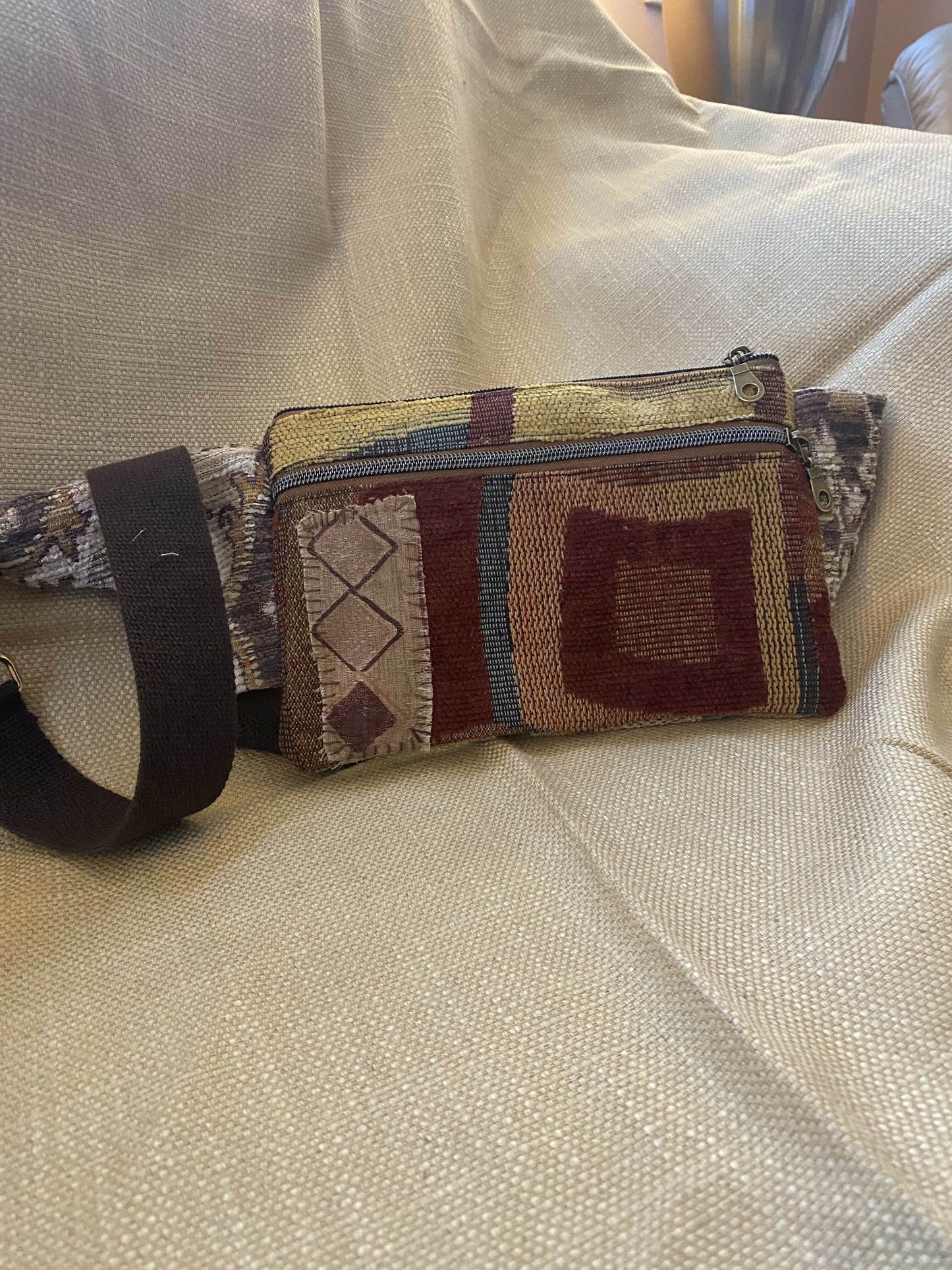 Warm color w appliqué Fanny pack/cross body