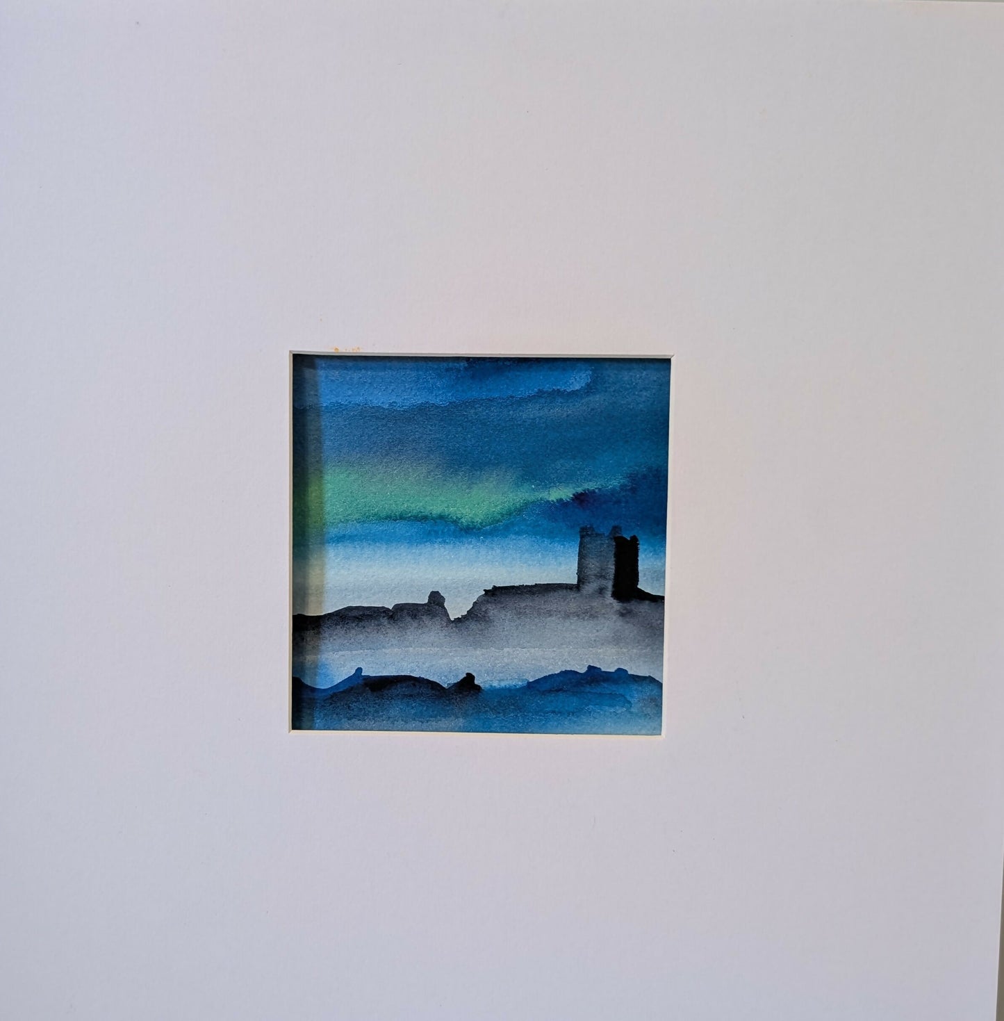 Blue skies and hills of Yorkshire, original watercolor