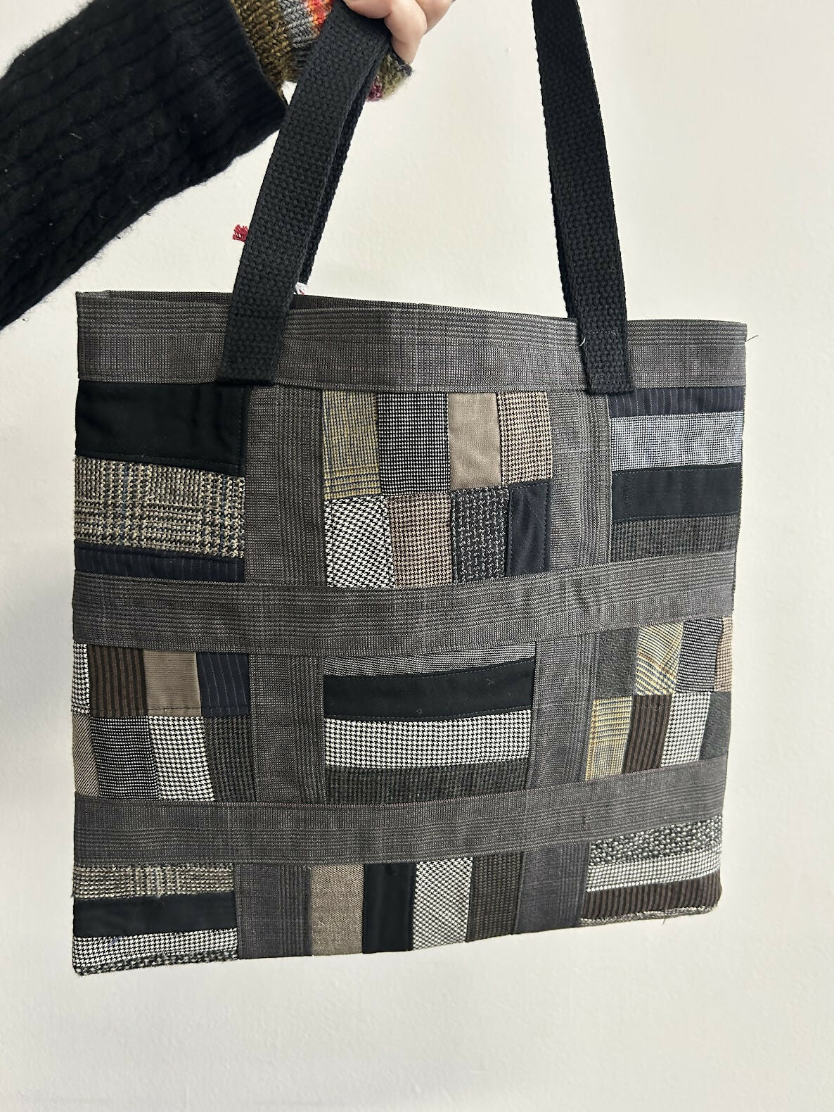 Upcycled Tote Bag from men's wool suit coats