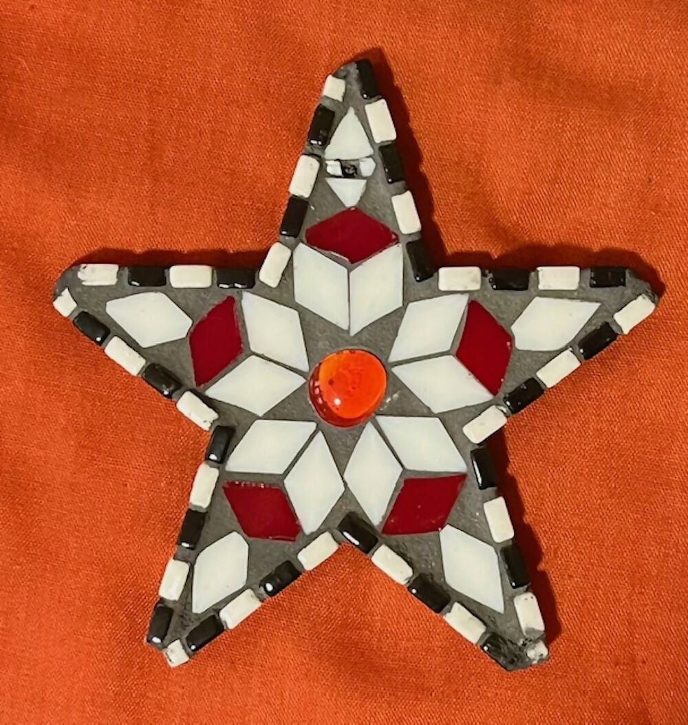 Mosaic Ornament: Black and White Star
