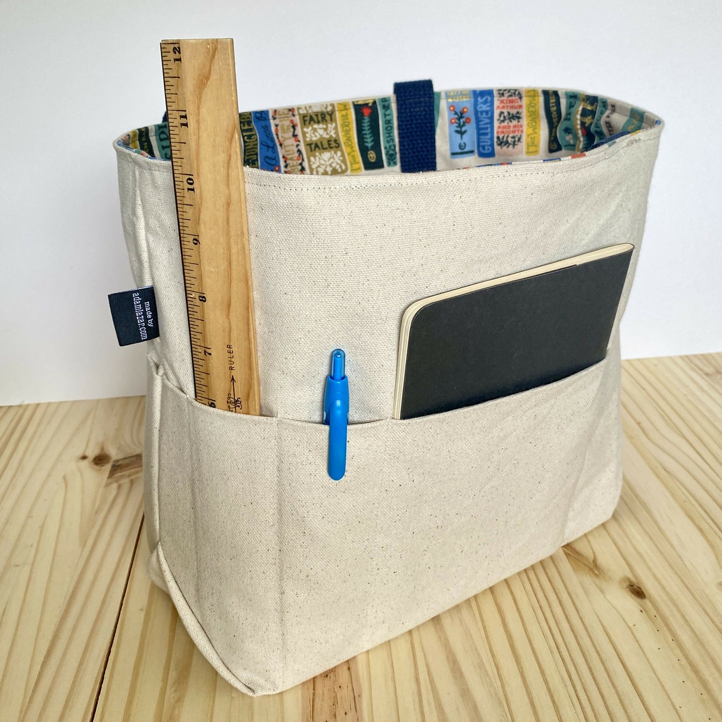 Tiny Tote in Book Club and Blue