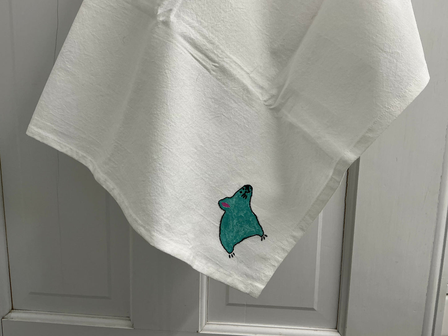 Blue mouse, large kitchen towel