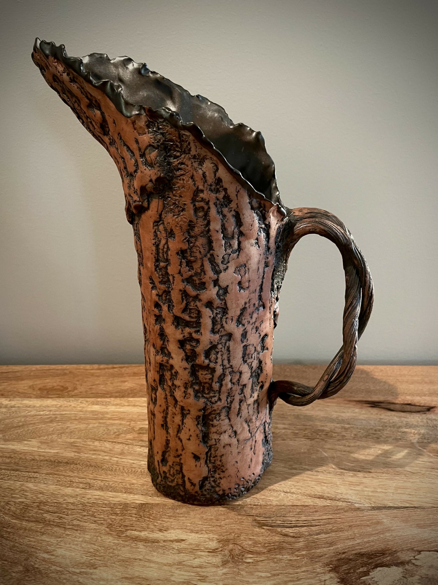 Cylindrical Bark Pitcher