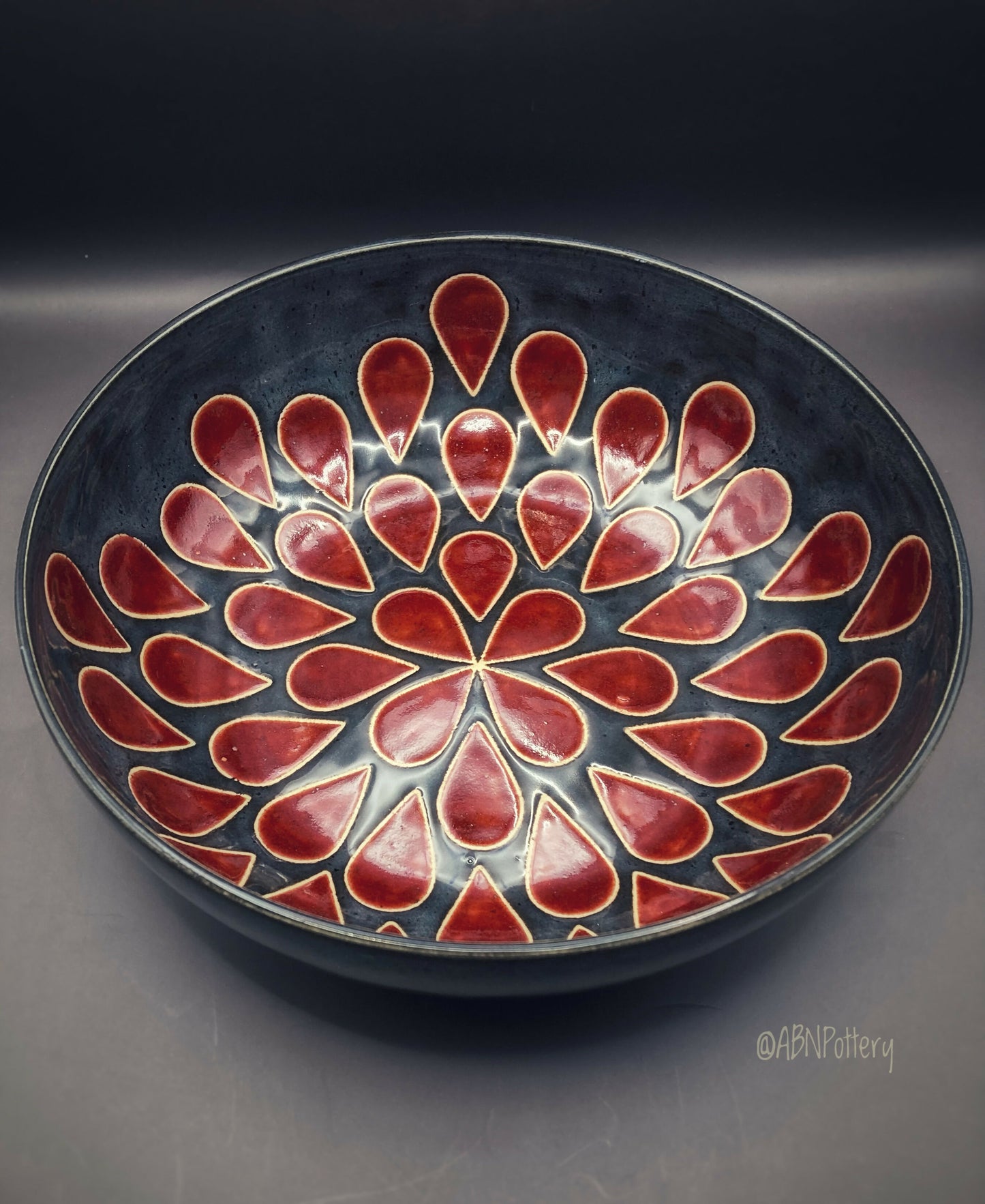 Red Teardrop Bowl