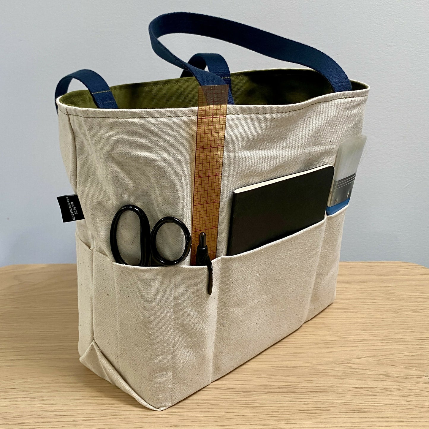 Tiny Tote in Summer Stripe and Moss