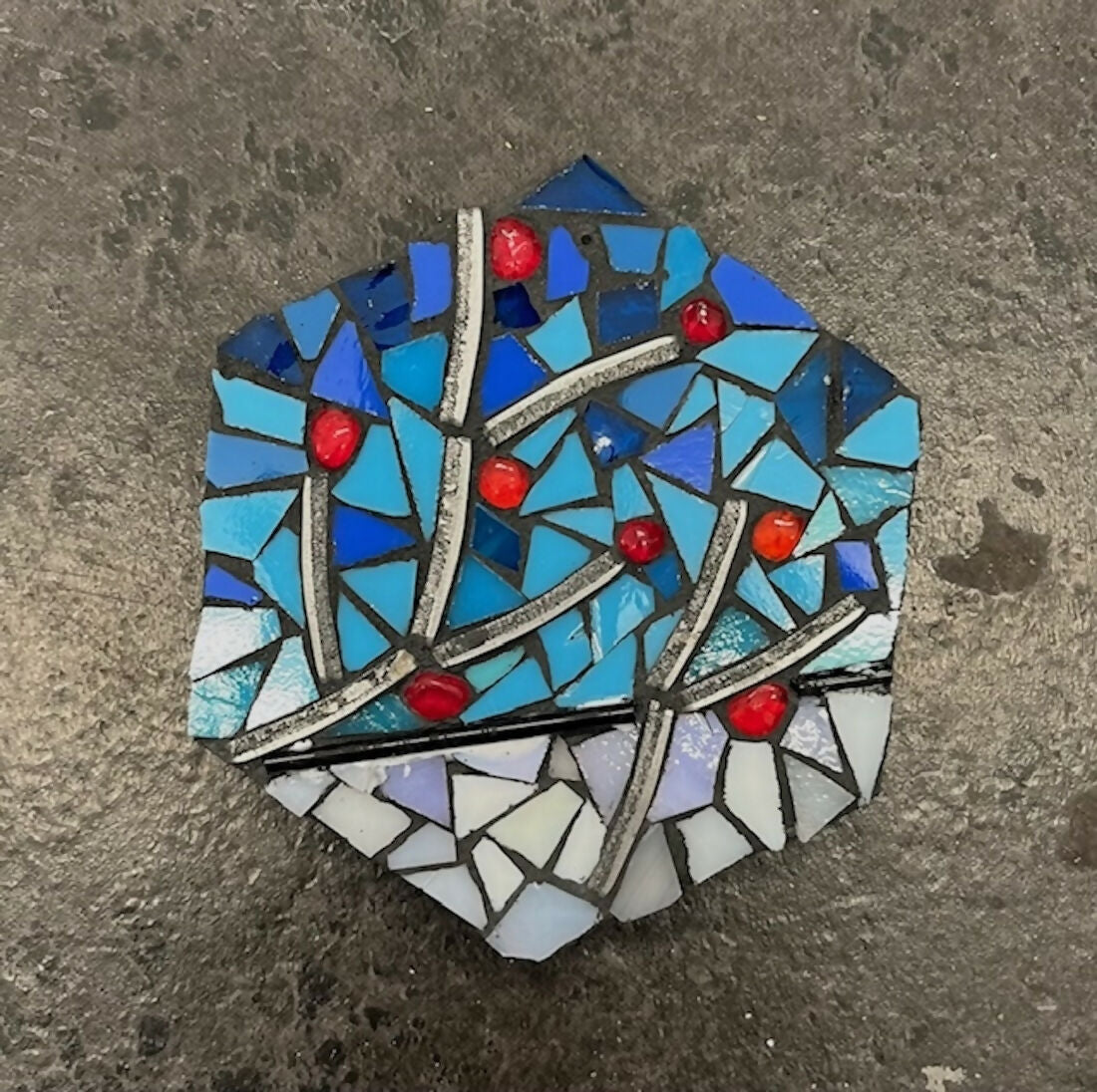 Mosaic Ornament: Branches in Snow