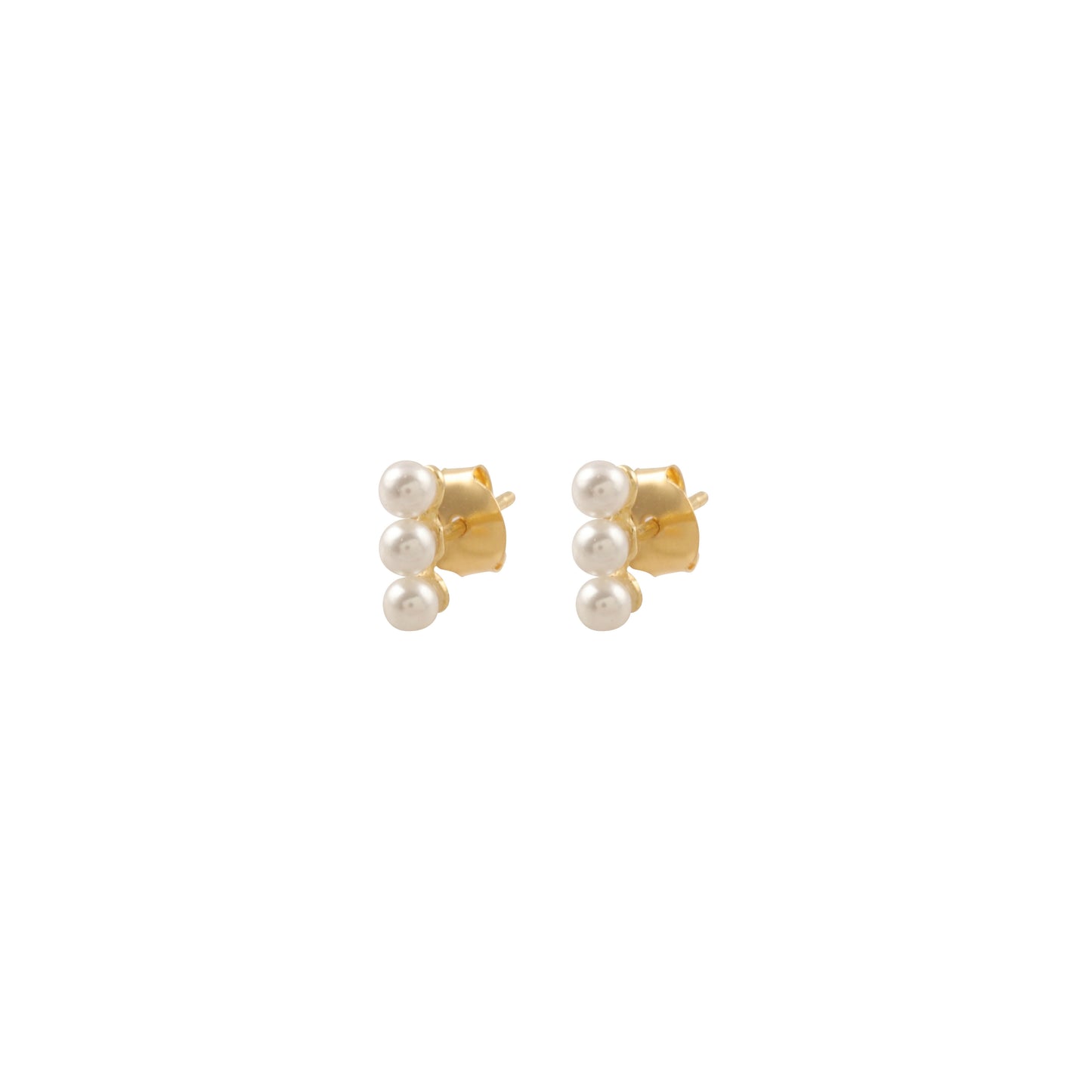 Heart Earrings /Pearl Bar in Sterling / Vermeil