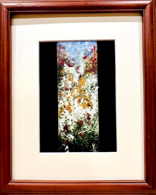 flower garden, arclytic paint on print ( 8 x 10 in frame)