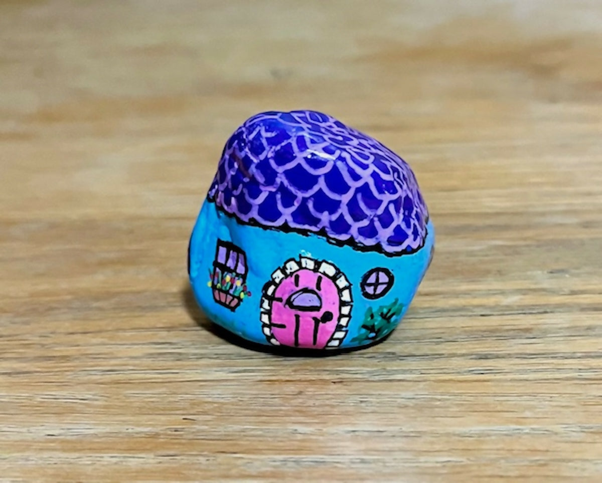 Gnome Home, medium: light blue, purple