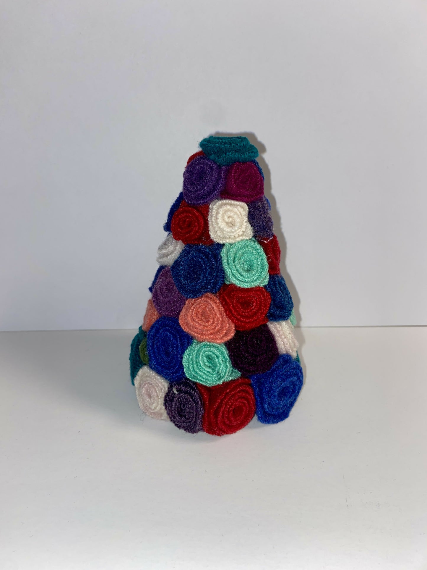 Repurposed Sweater Flower Felted Wool Tree