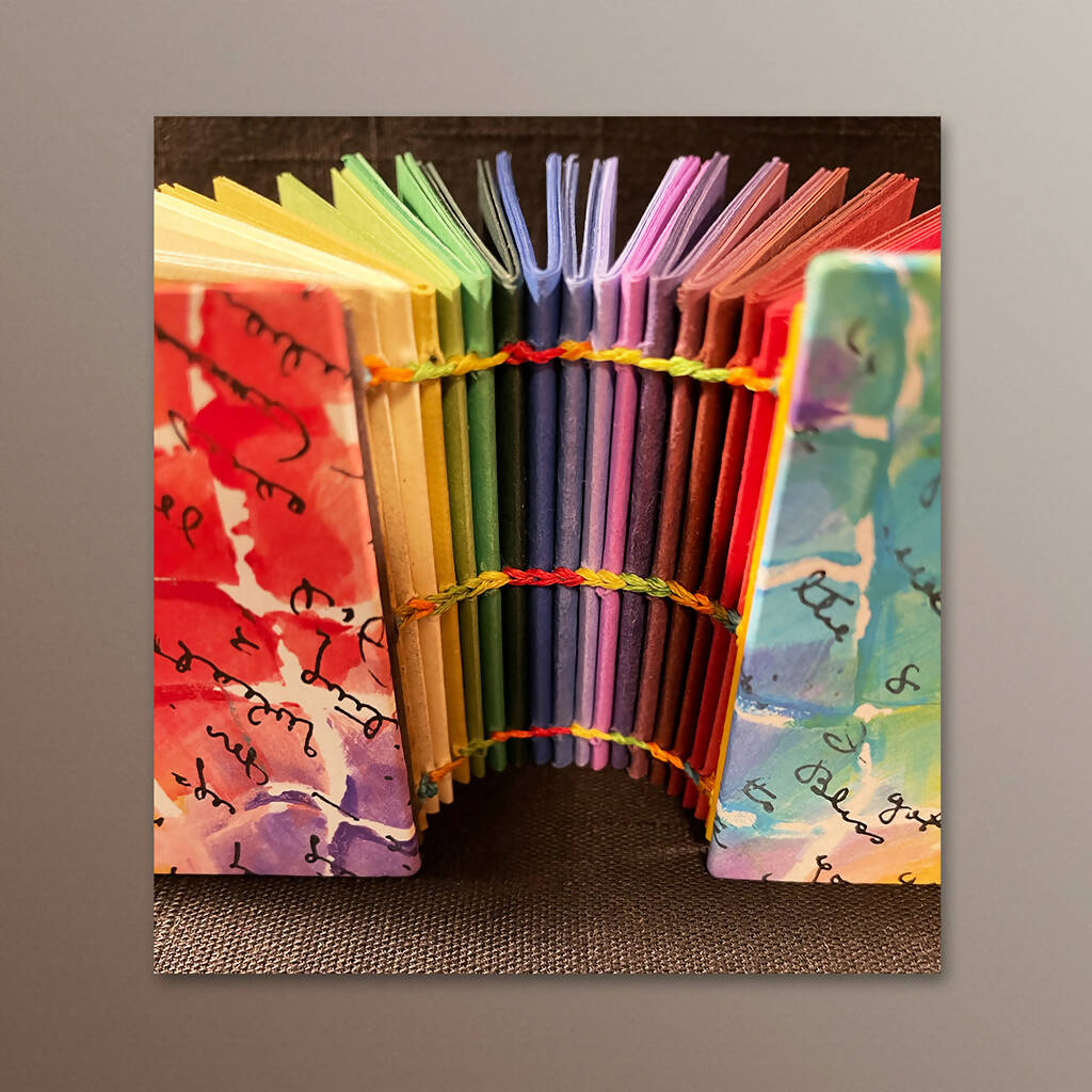 Handmade Book • Artist Concept Cube Book, Rainbow