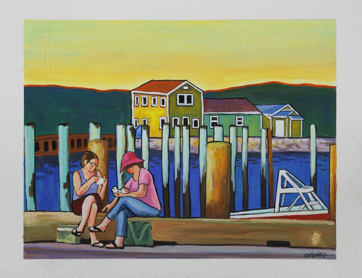 Wellfleet Sunset Gouache