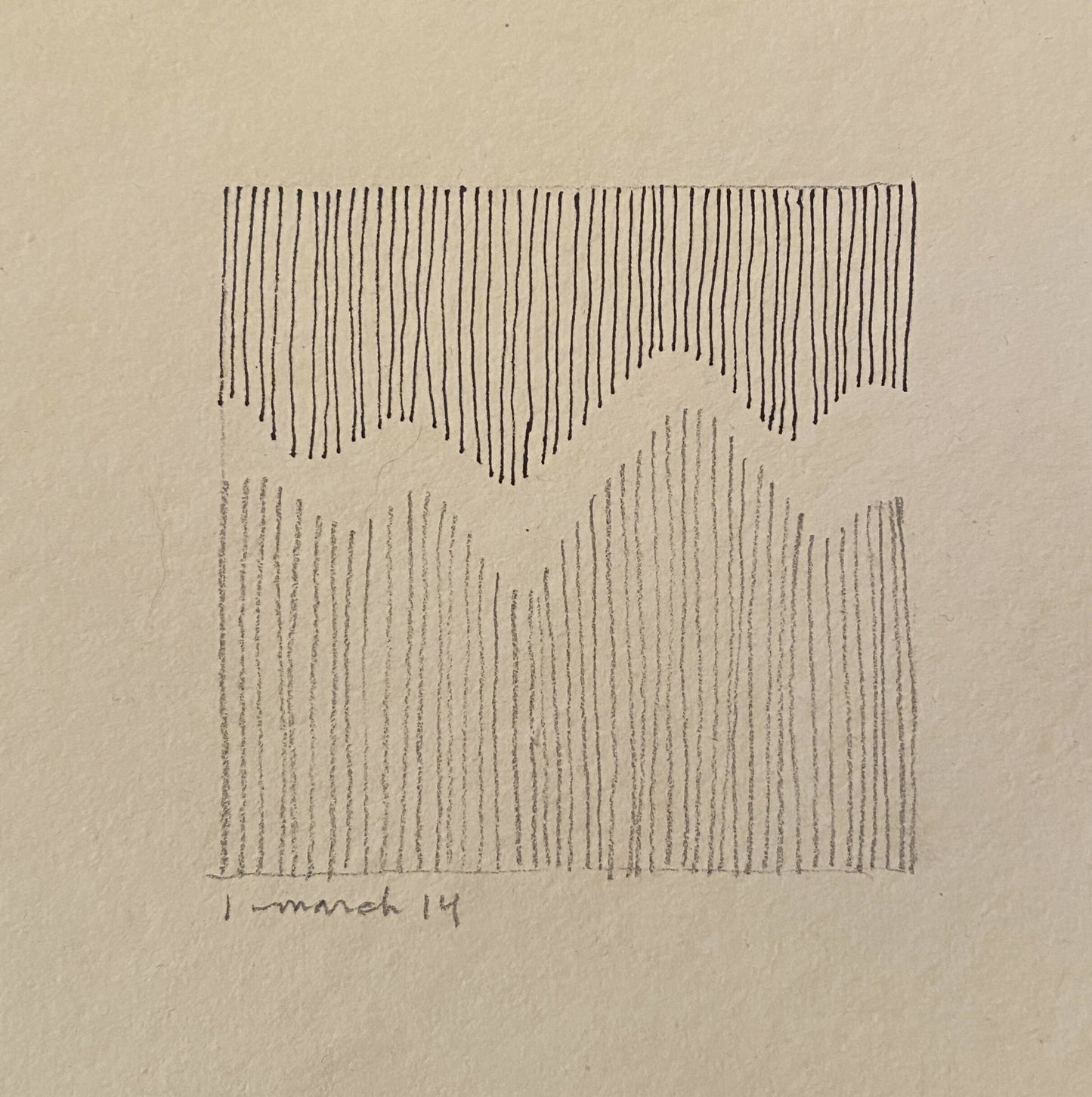 Abstract Drawing on Handmade Paper