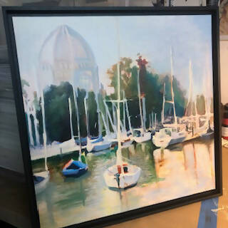 Bahai, Wilmette Harbor - 16 x 16 Museum Quality Framed Canvas Print Limited Edition / Signed
