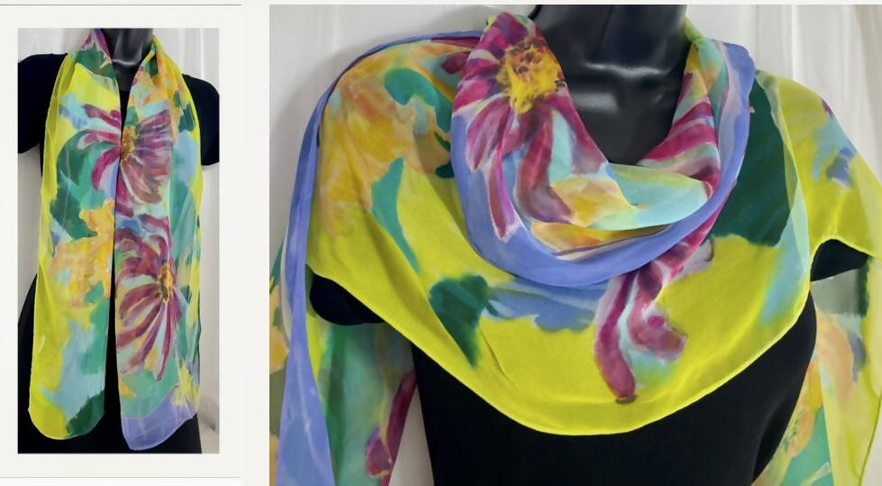 Chartreuse Lime Magenta Chiffon Sill
