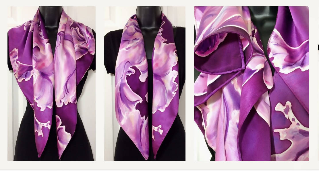 Pink Magenta Abstract Square Scarf