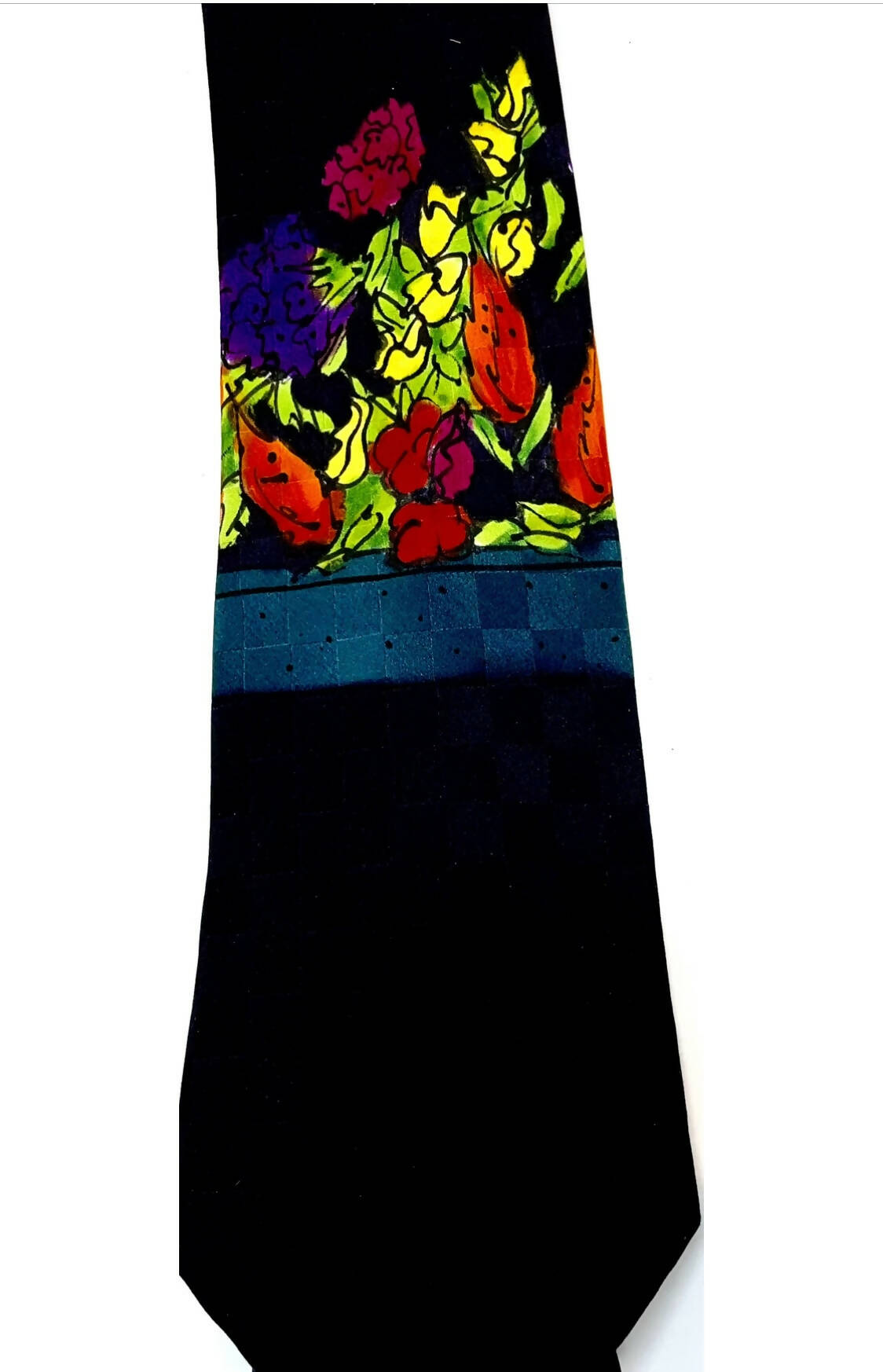 Neck tie silk hand painted