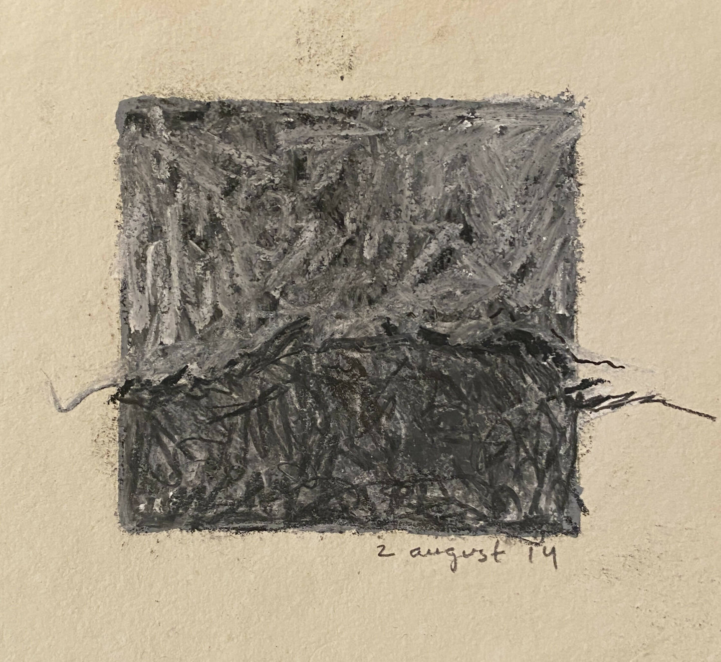 Abstract Drawing on Handmade Paper