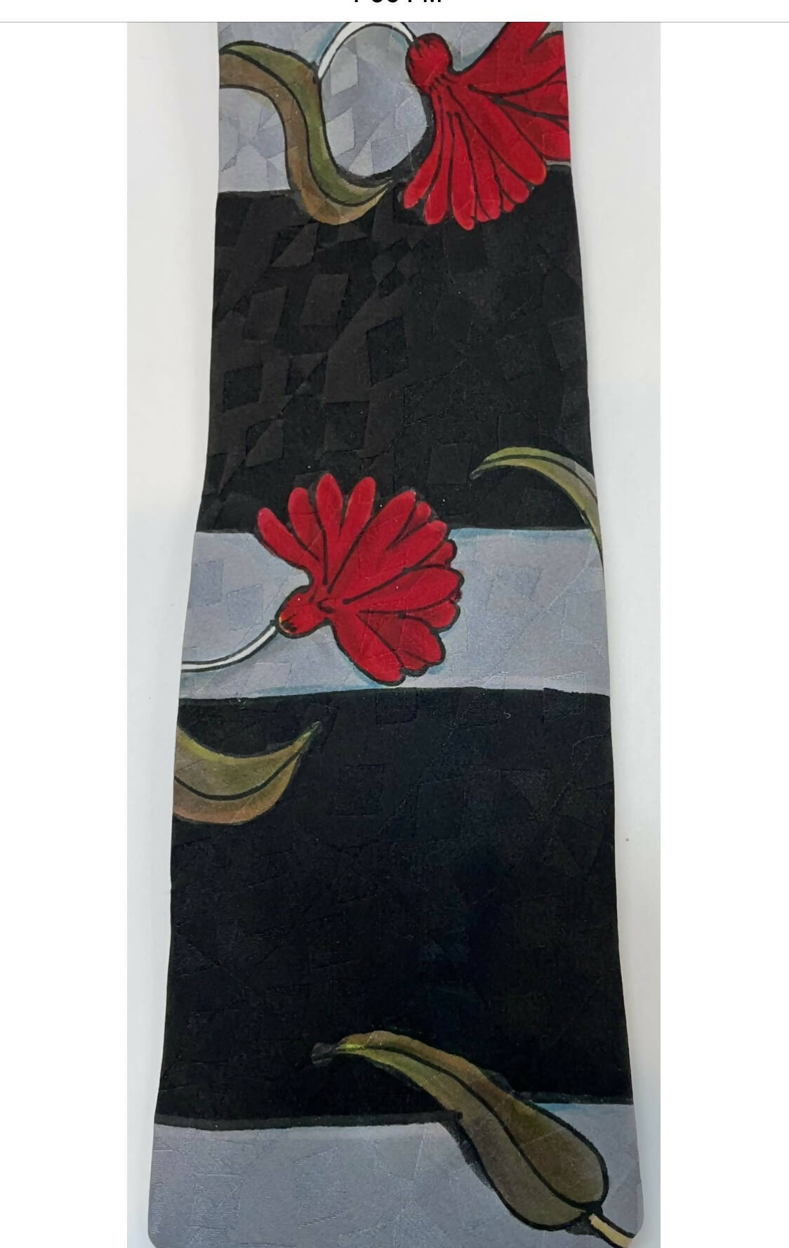 Neck tie silk hand painted