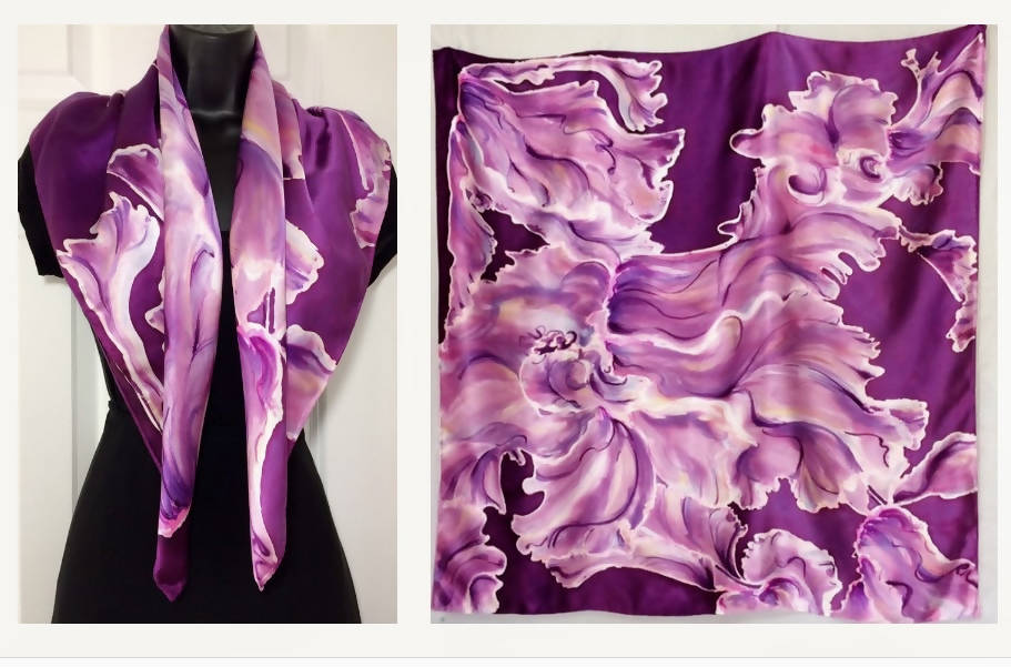 Pink Magenta Abstract Square Scarf