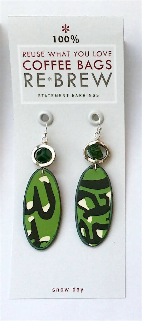 Re*Brew Statement Earrings / Snow Day Dangle
