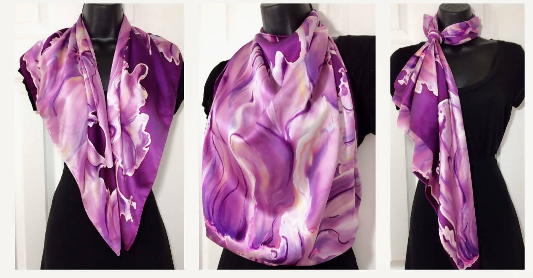 Pink Magenta Abstract Square Scarf