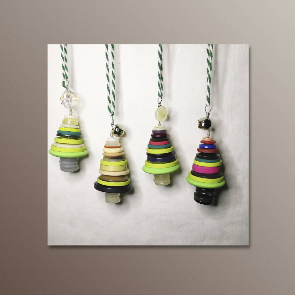 Christmas Tree Button Ornaments