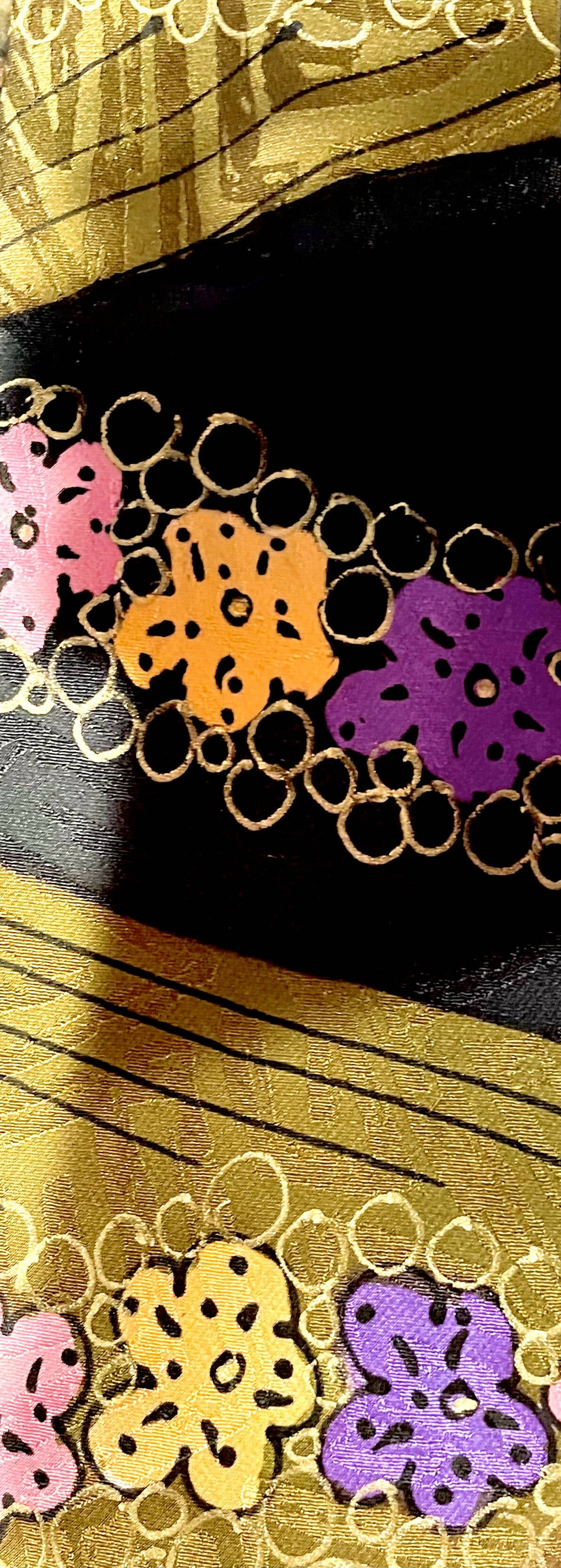 Neck tie silk hand painted
