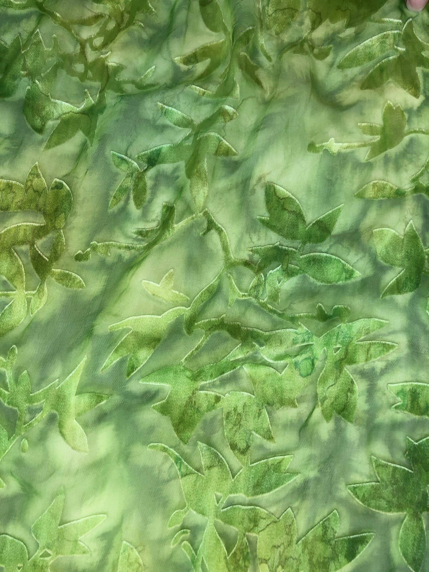Devore Scarf: Spring Green Leaves