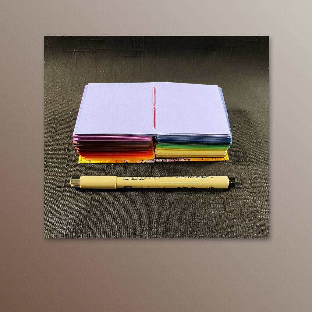 Handmade Book • Artist Concept Cube Book, Rainbow