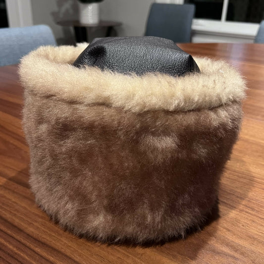Shearling winter hat