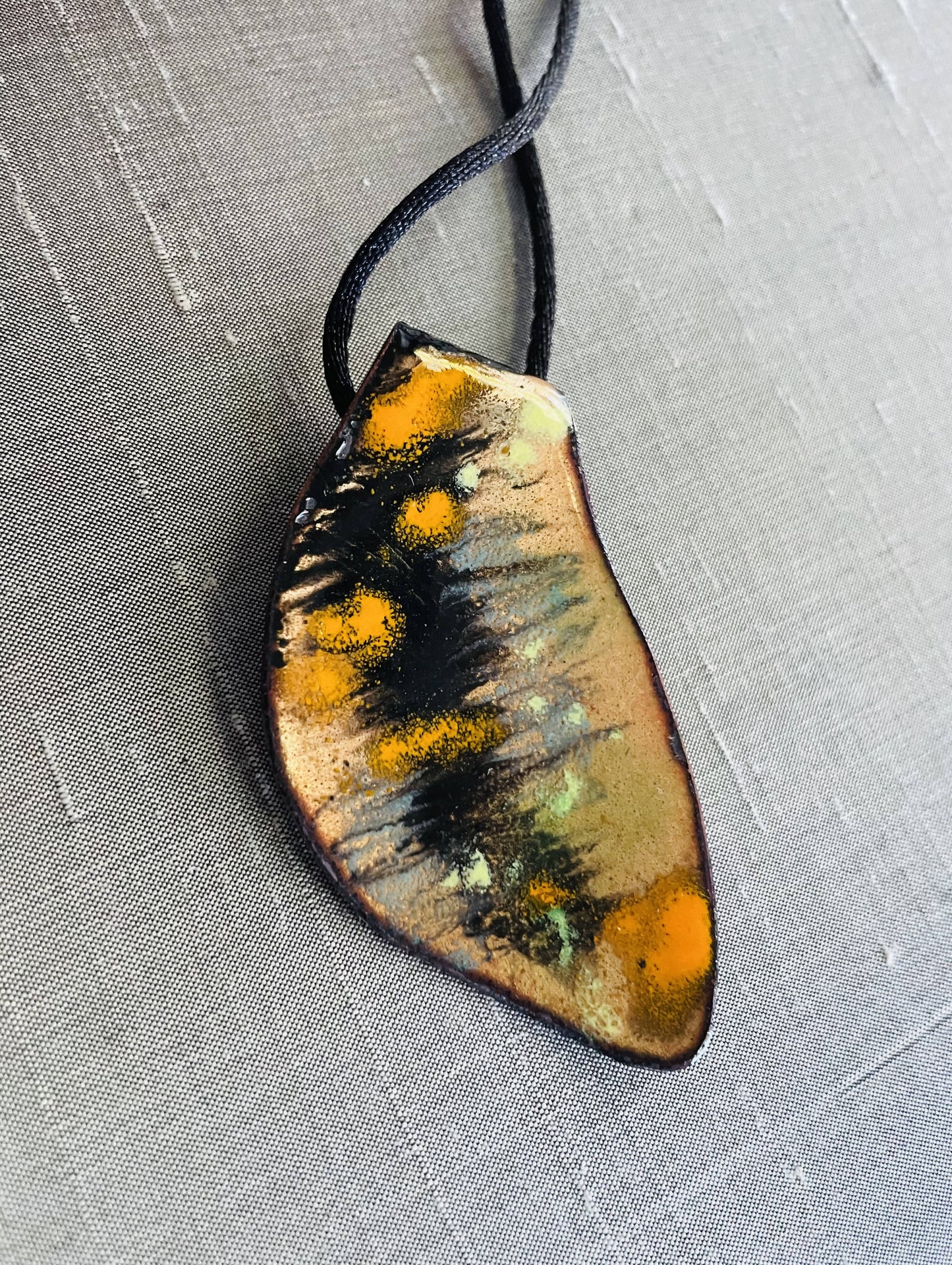 Autumn Leaf enamel pendant medium