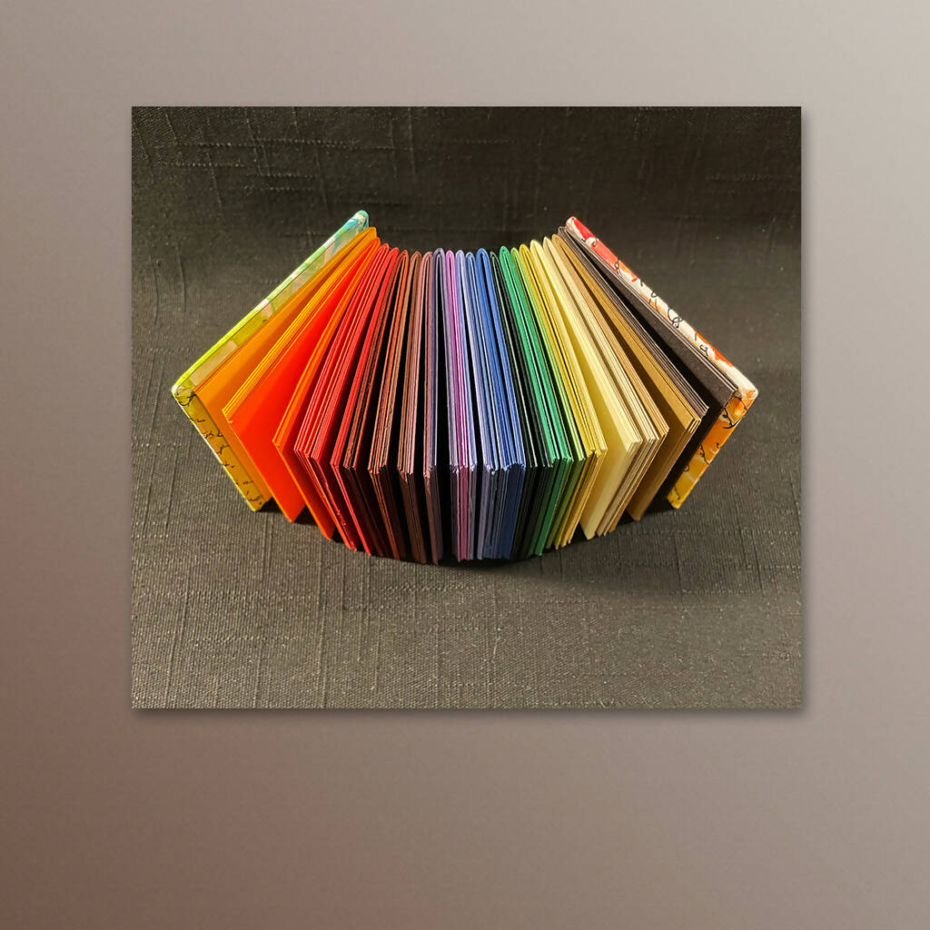 Handmade Book • Artist Concept Cube Book, Rainbow