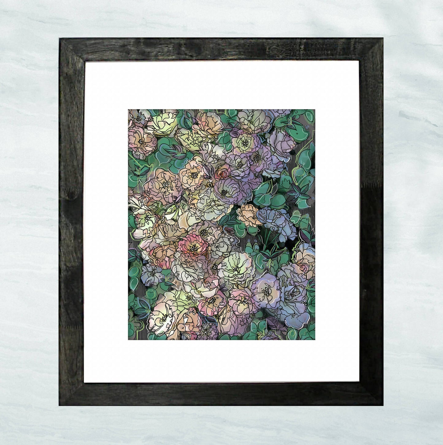 "Encompass" Lustre Print with Linen Texture, Framed