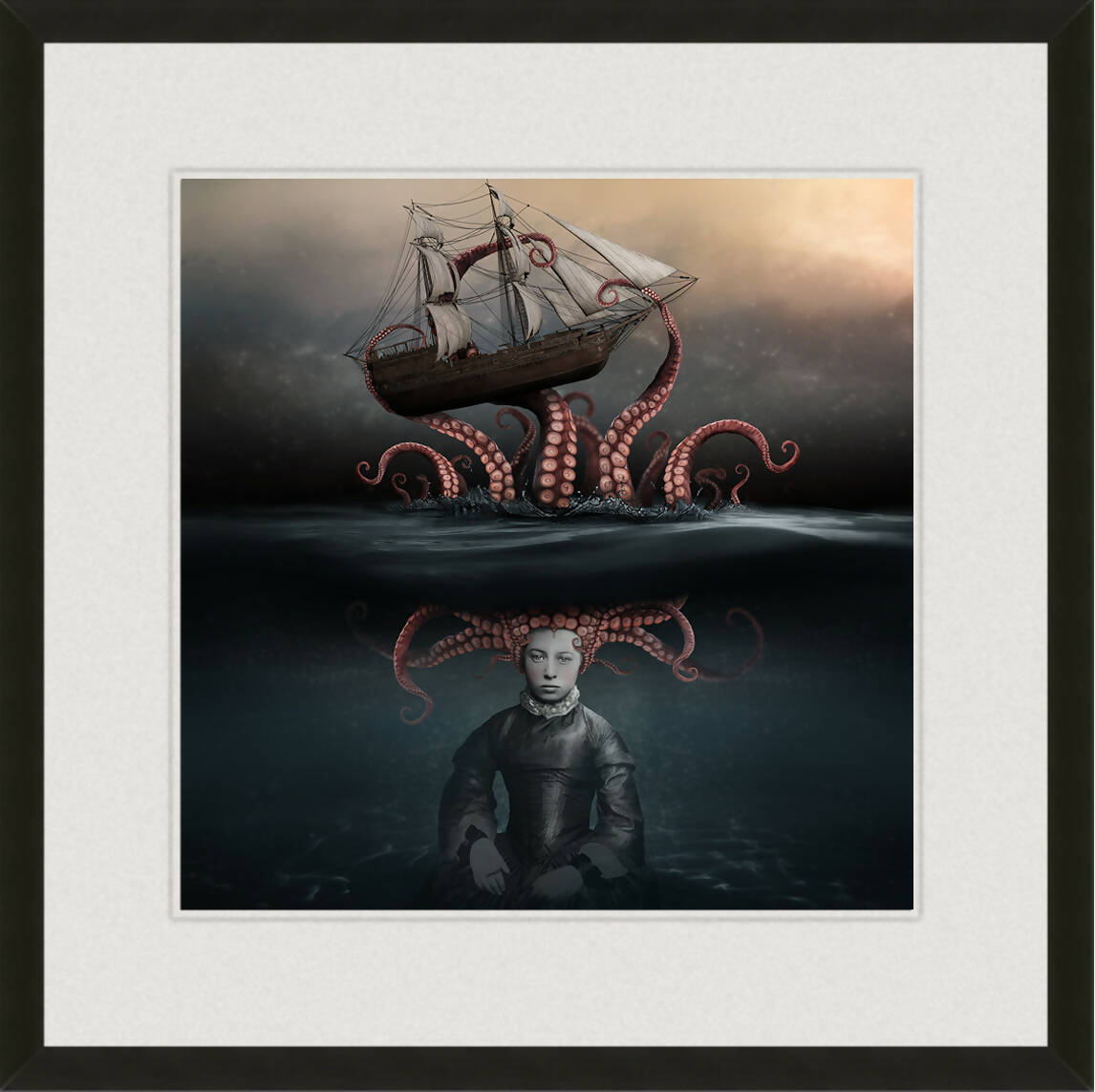Sea of Solitide - 16" x 16" Framed & Matted Giclée Print
