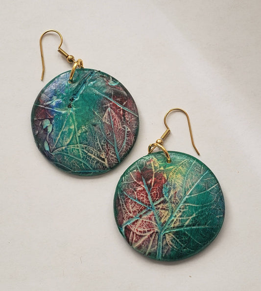 Nature polymer clay earrings