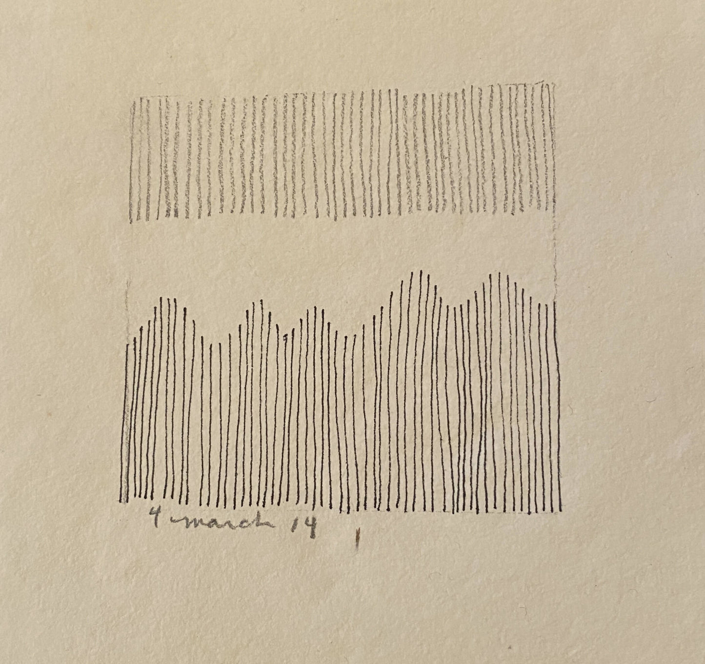 Abstract Drawing on Handmade Paper