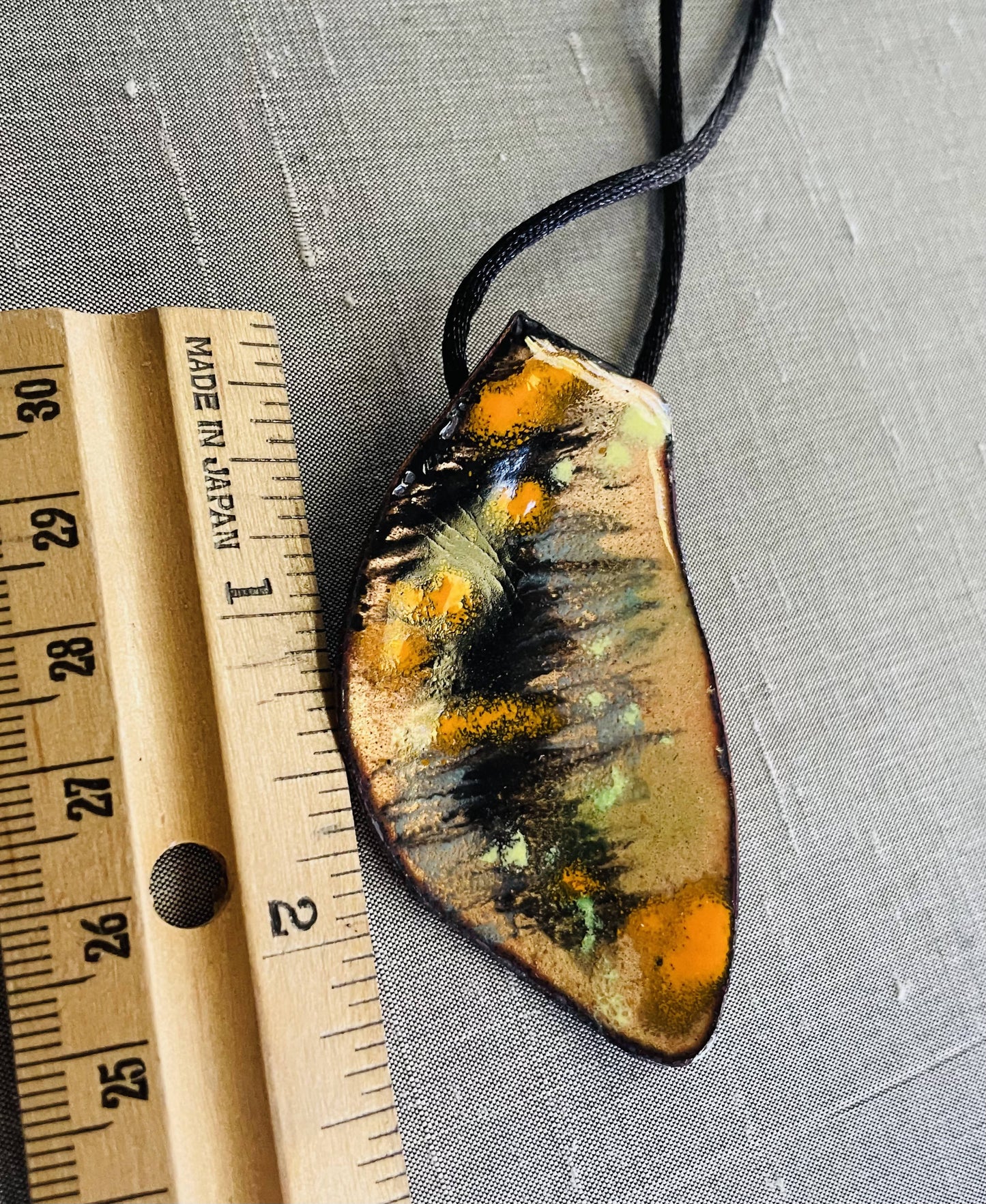 Autumn Leaf enamel pendant medium