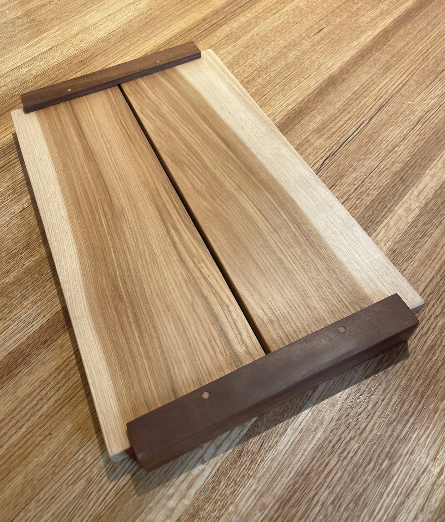 Hickory Charcuterie Board with Walnut Handles